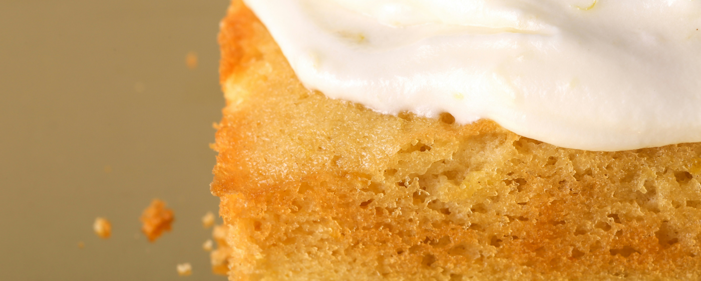 Ground Cherry Cake close up with whipped cream