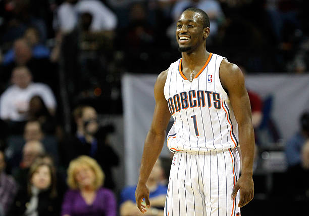 Kemba Walker of the Charlotte Bobcats against the Washington Wizards during their game at Time Warner Cable Arena on January 28, 2012 in Charlotte,...