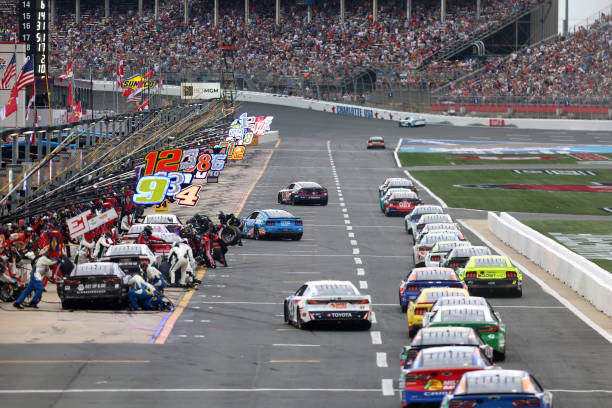 General view of pit road during the NASCAR Cup Series Coca-Cola 600 at Charlotte Motor Speedway on May 26, 2024 in Concord, North Carolina. North Carolina Sports