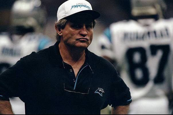 Owner Jerry Richardson of the Carolina Panthers looks on during the game against the New Orleans Saints at the Louisiana Superdome in New Orleans,...