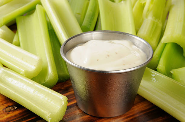 celery and ranch dressing - ranch dressing stock pictures, royalty-free photos & images