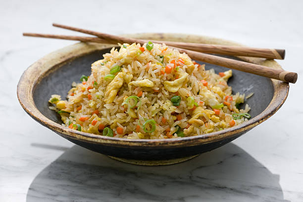 fried rice - egg fried rice stock pictures, royalty-free photos & images