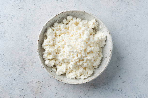 cottage cheese or curd cheese - cottage cheese stock pictures, royalty-free photos & images