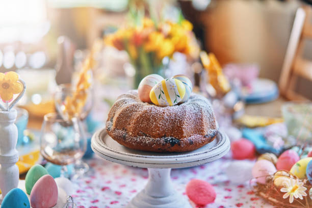 easter bunt cake - easter religious stock pictures, royalty-free photos & images