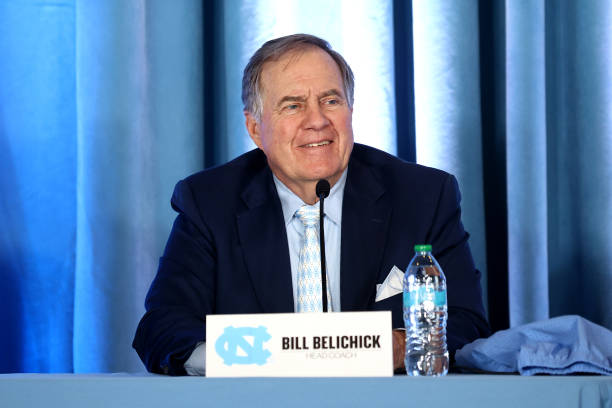 Head Coach Bill Belichick of the North Carolina Tar Heels speaks to the media during a press conference on December 12, 2024 in Chapel Hill, North...