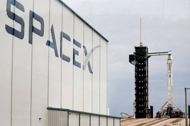 SpaceX's Polaris Dawn Falcon 9 rocket sits on Launch Complex 39A of NASA's Kennedy Space Center as it is prepared for another attempt to liftoff on...